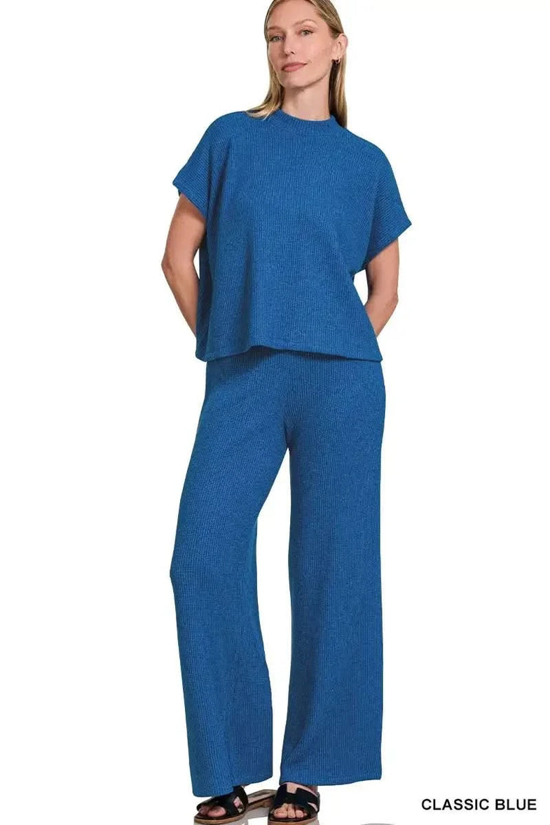 Zenana Sweater Boxy Top & Long Pants Set - SwagglyLife Home & Fashion